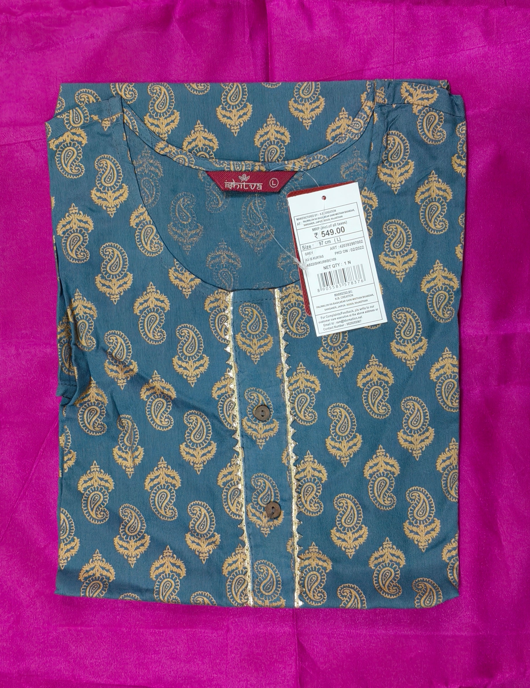KURTI HEAVY COTTON H163 (1 Piece )